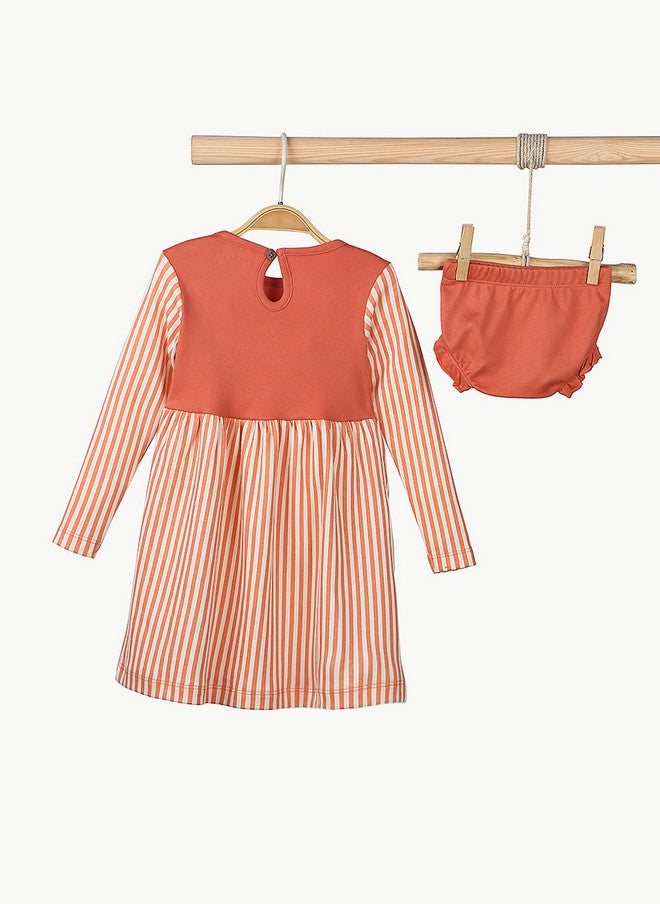 BONTOTS Infant Girls Happy Camper Printed Organic Cotton Dress - Image 3